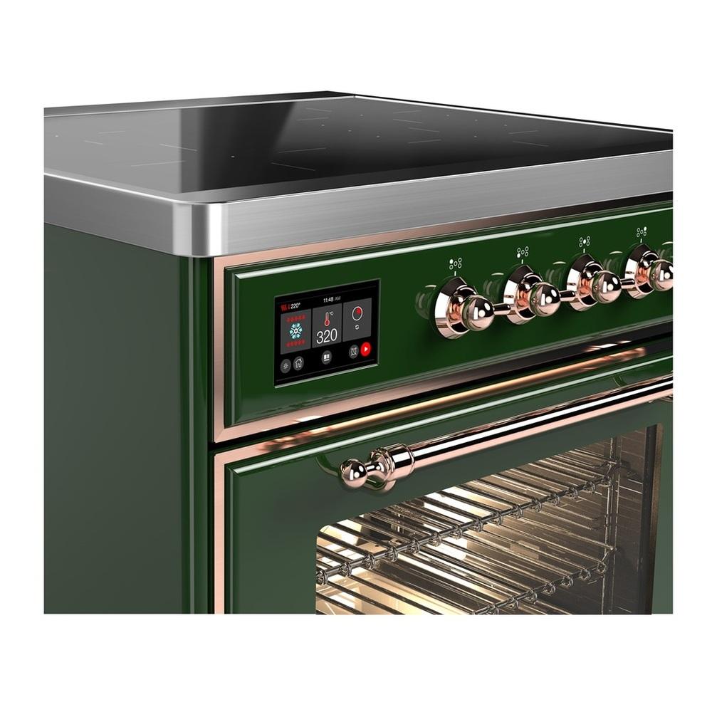Ilve UMIB30NR3EGP Ilve Umib30Nr3Egp Majestic Iii 30 Inch Induction Range With 4 Elements, 4 Cu. Ft. Oven Capacity (Triple Glass Door, Emerald Green, Copper)