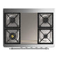 Ilve UM36FQNR3MGC Ilve Um36Fqnr3Mgc Majestic Iii 36 Inch Dual Fuel Range With 6 Black Brass Burners And Griddle, Dual Function Burner Up To 25,000 Btu (Solid Door, Graphite Matte, Chrome, Natural Gas)