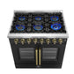 Forno FFSGS635636BLK Forno Galiano 36-Inch Freestanding French Door Dual Fuel Range Black