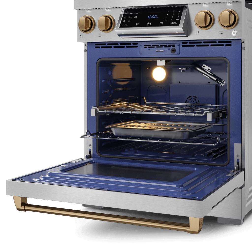 Thor Kitchen RSG30BRZ 30 Inch Professional Gas Range With Tilt Panel Touch Control In Stainless Steel/Bronze Gordon Ramsay Series - Rsg30-Brz