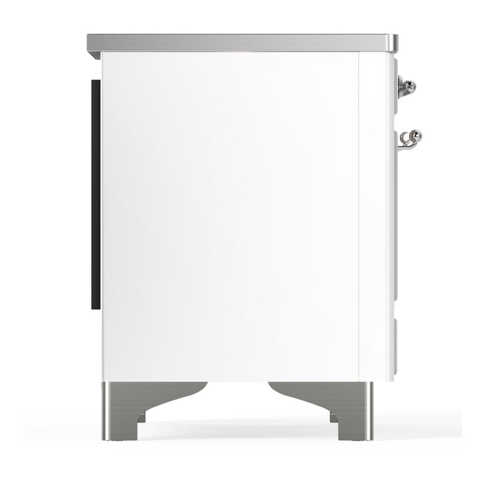 Ilve UMIB36NR3WHC Ilve Umib36Nr3Whc Majestic Iii 36 Inch Induction Range With 6 Elements, 3.5 Cu. Ft. Total Oven Capacity (Triple Glass Door, White, Chrome)