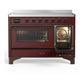 Ilve UMIB48NR3BUB Ilve Umib48Nr3Bub Majestic Iii 48 Inch Induction Range With 6 Elements, 5.02 Cu. Ft. Total Oven Capacity (Triple Glass Door, Burgundy, Burnished)