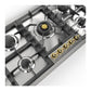 Ilve UHCPT95NSSG Ilve Uhcpt95Nssg Nostalgie Ii 36 Inch Built-In Gas Cooktop With Total Black Brass Burners, In Stainless Steel (5 Sealed Burners, Natural Gas)