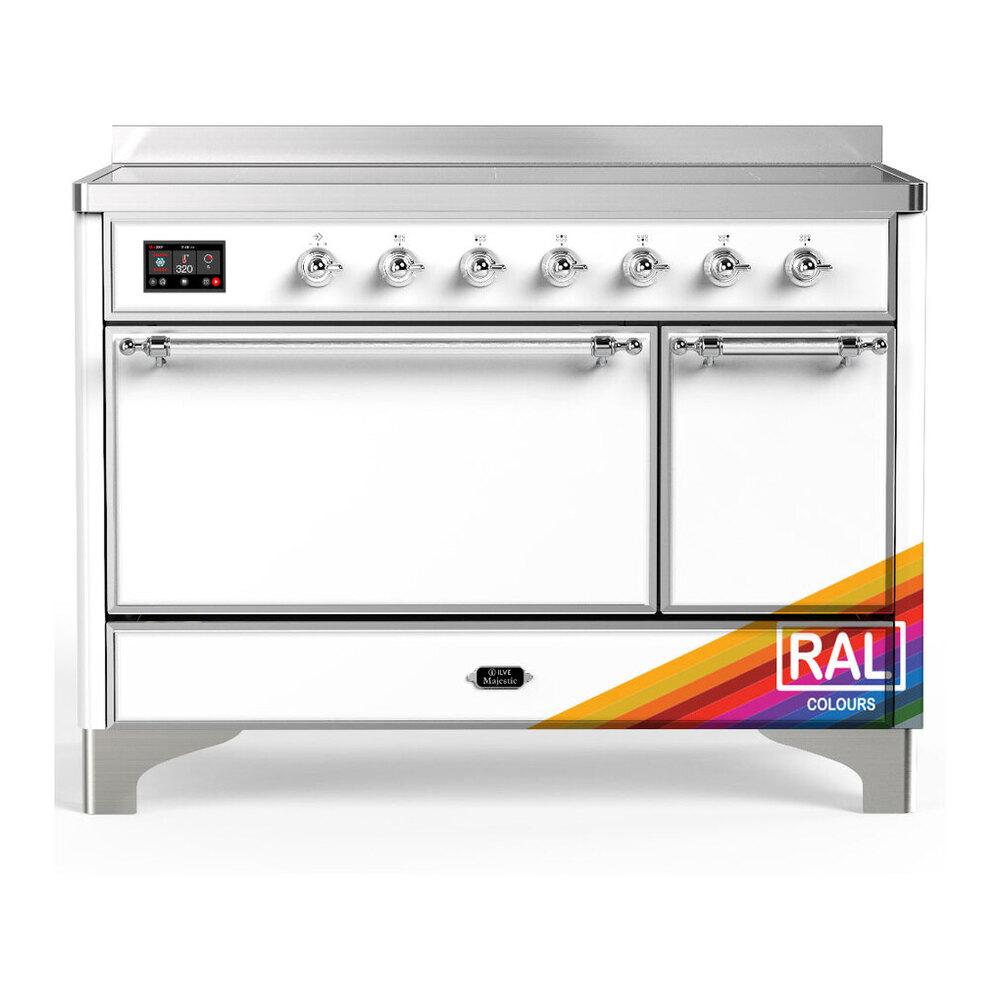 Ilve UMIB48QNR3RAC Ilve Umib48Qnr3Rac Majestic Iii 48 Inch Induction Range With 6 Elements, 5.02 Cu. Ft. Total Oven Capacity (Solid Door, Ral, Chrome)