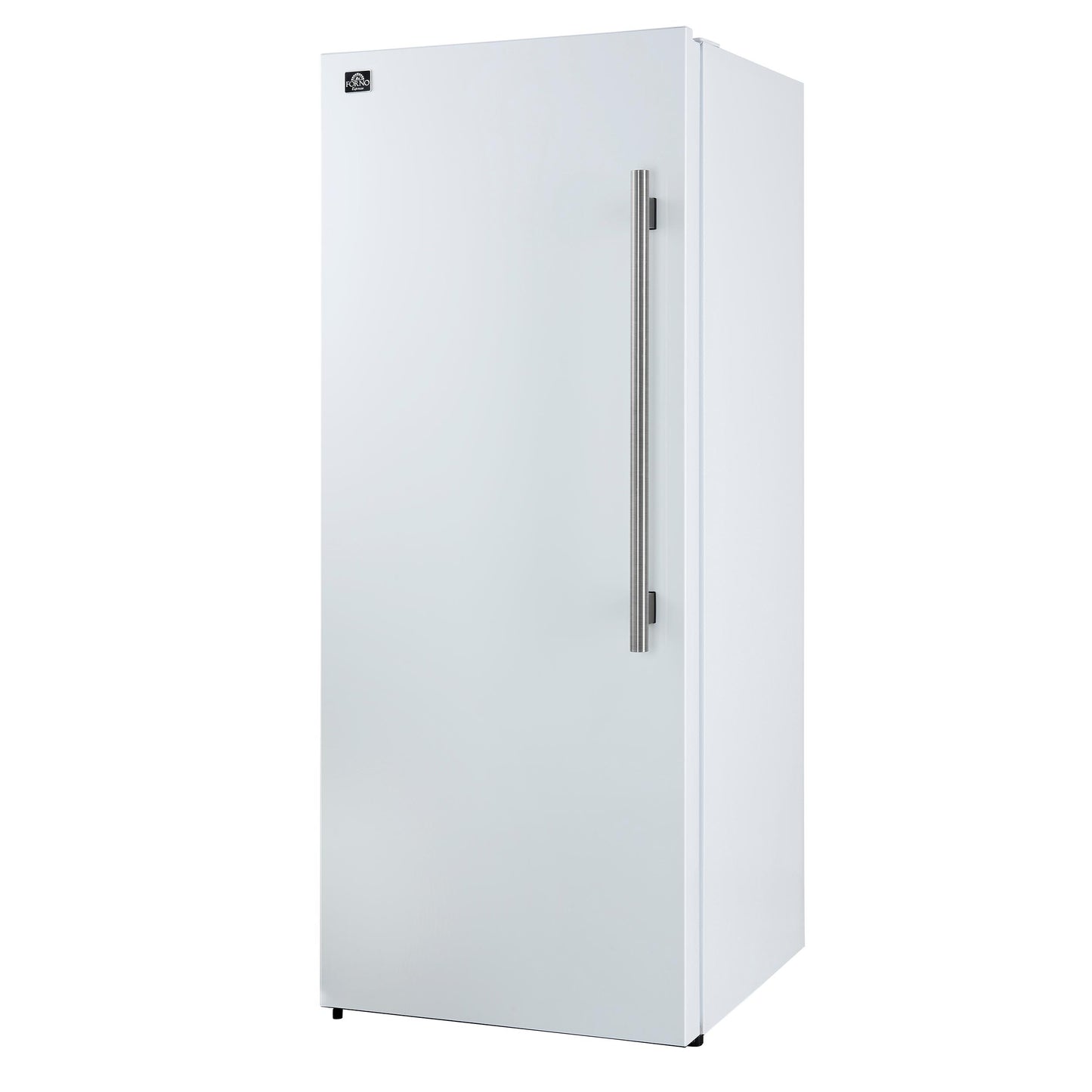 Forno FFFFD172228WHTLS Forno Maderno 28-Inch Convertible Upright Freezer/Refrigerator In White With Antique Brass Handle, 13.6 Cu.Ft., Left Swing