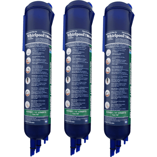 Jennair 4396841T Refrigerator Water Filter - In The Grille Fast-Fill Push Button (3 Pack)
