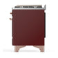 Ilve UM60FSNR3BUPLP Ilve Um60Fsnr3Buplp Majestic Iii 60 Inch Dual Fuel Range With 7 Burners, Griddle And French Top, Dual Function Burner With Up To 25,000 Btu (Liquid Propane, Triple Glass Door, Burgundy, Copper)