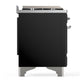 Ilve UM36FQNR3BKCLP Ilve Um36Fqnr3Bkclp Majestic Iii 36 Inch Dual Fuel Range With 6 Black Brass Burners And Griddle, Dual Function Burner Up To 25,000 Btu (Solid Door, Glossy Black, Chrome, Liquid Propane)