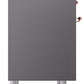 Ilve UPI366NMPMGP Nostalgie Ii 36 Inch Electric Freestanding Range In Matte Graphite With Copper Trim