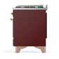 Ilve UM48FNR3BUPLP Ilve Um48Fnr3Buplp Majestic Iii 48 Inch Dual Fuel Range With 8 Burners And Griddle, Dual Function Burner Up To 25,000 Btu (Liquid Propane, Triple Glass Door, Burgundy, Copper)
