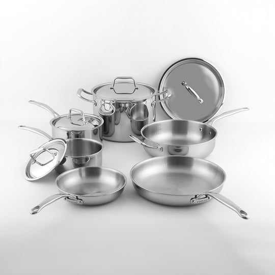 Thor Kitchen SSC10P 10-Piece Tri-Ply Stainless Steel Cookware Set