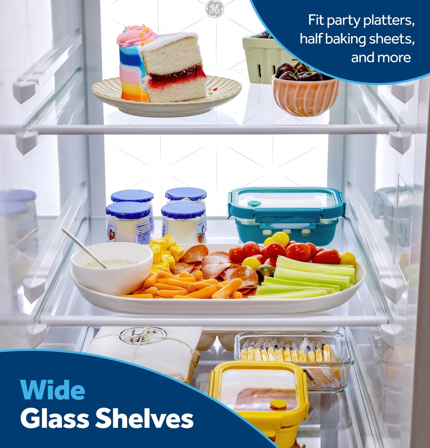 Ge Appliances GZS24PYYFS Ge® 23.5 Cu. Ft. Counter-Depth Side-By-Side Refrigerator With Led Light Walls And Extra Tall Dispenser