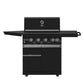 Forno FODKT2582BLK Forno All Aperto 62,600 Btu Bbq, 3 Stainless Steel Burners, Infrared Burners, Sink Module, Black Sintered Stone Countertops, Bar And Beverage Center