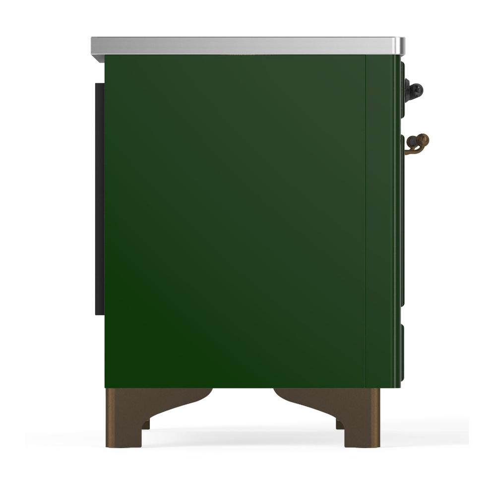 Ilve UMDIB40QNR3EGB Ilve Umdib40Qnr3Egb Majestic Iii 40 Inch Induction Range With 6 Elements, 3.82 Cu. Ft. Total Oven Capacity (Solid Door, Emerald Green, Burnished)