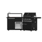 Forno FODKT2582BLK Forno All Aperto 62,600 Btu Bbq, 3 Stainless Steel Burners, Infrared Burners, Sink Module, Black Sintered Stone Countertops, Bar And Beverage Center