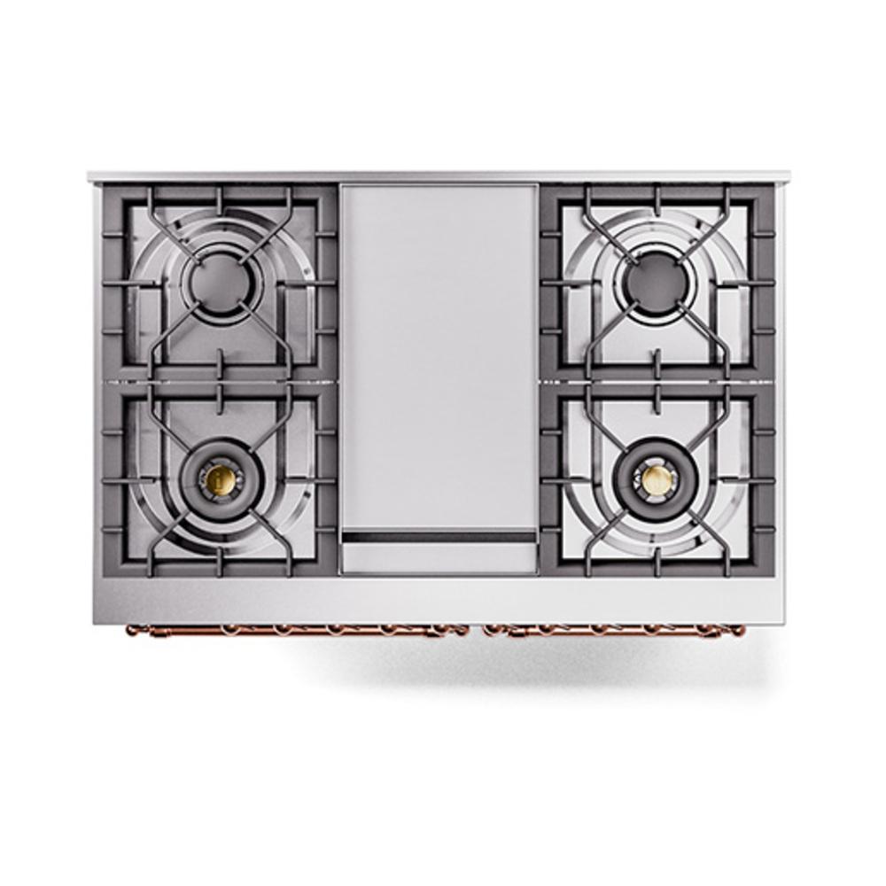 Ilve UND40FNMPBGPLP Ilve Und40Fnmpbgplp Nostalgie Ii Noblesse 40" Dual Fuel Range (Liquid Propane, Triple Glass Door, Blue Grey, Copper)
