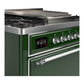 Ilve UM36FQNR3EGC Ilve Um36Fqnr3Egc Majestic Iii 36 Inch Dual Fuel Range With 6 Black Brass Burners And Griddle, Dual Function Burner Up To 25,000 Btu (Solid Door, Emerald Green, Chrome, Natural Gas)