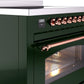 Ilve UPI366NMPEGP Nostalgie Ii 36 Inch Electric Freestanding Range In Emerald Green With Copper Trim