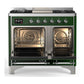 Ilve UMD40FNR3EGCLP Ilve Umd40Fnr3Egclp Majestic Iii 40 Inch Dual Fuel Range With 6 Burners And Griddle, Dual Function Burner Up To 25,000 Btu (Liquid Propane, Triple Glass Door, Emerald Green, Chrome)