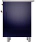 Ilve UPI366NMPMBP Nostalgie Ii 36 Inch Electric Freestanding Range In Blue With Copper Trim