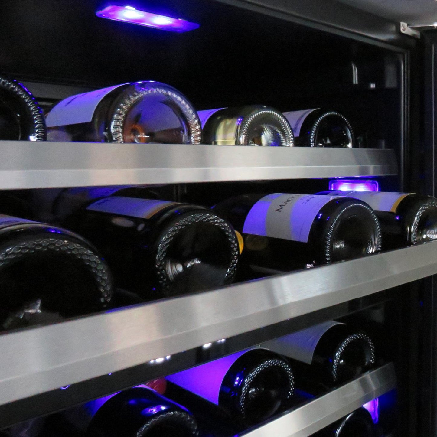 Xo Appliance XOU24WDZGSX 24" Wine Cooler, Dual Zone Stainless Steel Glass, Field Reversible Hinge