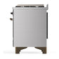 Ilve UM60FNR3SSB Ilve Um60Fnr3Ssb Majestic Iii 60 Inch Dual Fuel Range With 9 Burners And Griddle, Dual Function Burner Up To 25,000 Btu (Natural Gas, Triple Glass Door, Stainless Steel, Burnished)