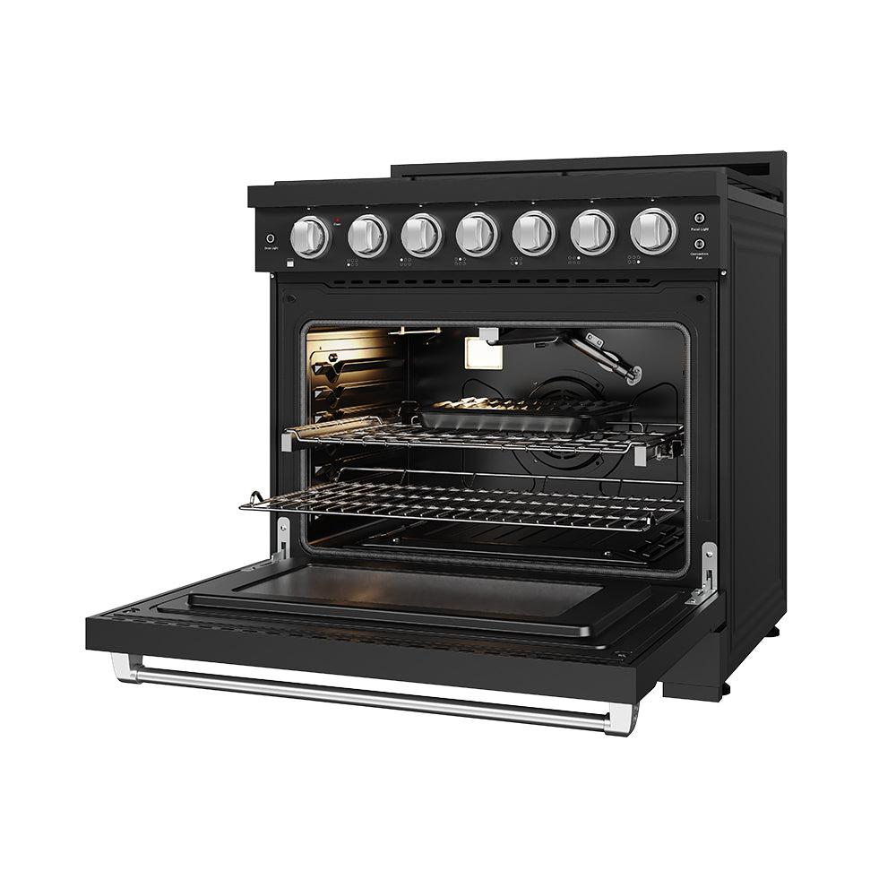 Thor Kitchen RSG36PBLPSS 36 Inch Professional Liquid Propane Range With Precision Knob In Black And Stainless Steel Gordon Ramsay Series