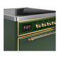 Ilve UMIB30QNR3EGG Ilve Umib30Qnr3Egg Majestic Iii 30 Inch Induction Range With 4 Elements, 4 Cu. Ft. Oven Capacity (Solid Door, Emerald Green, Brass)