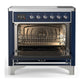 Ilve UMIB36QNR3MBC Ilve Umib36Qnr3Mbc Majestic Iii 36 Inch Induction Range With 6 Elements, 3.5 Cu. Ft. Total Oven Capacity (Solid Door, Midnight Blue, Chrome)