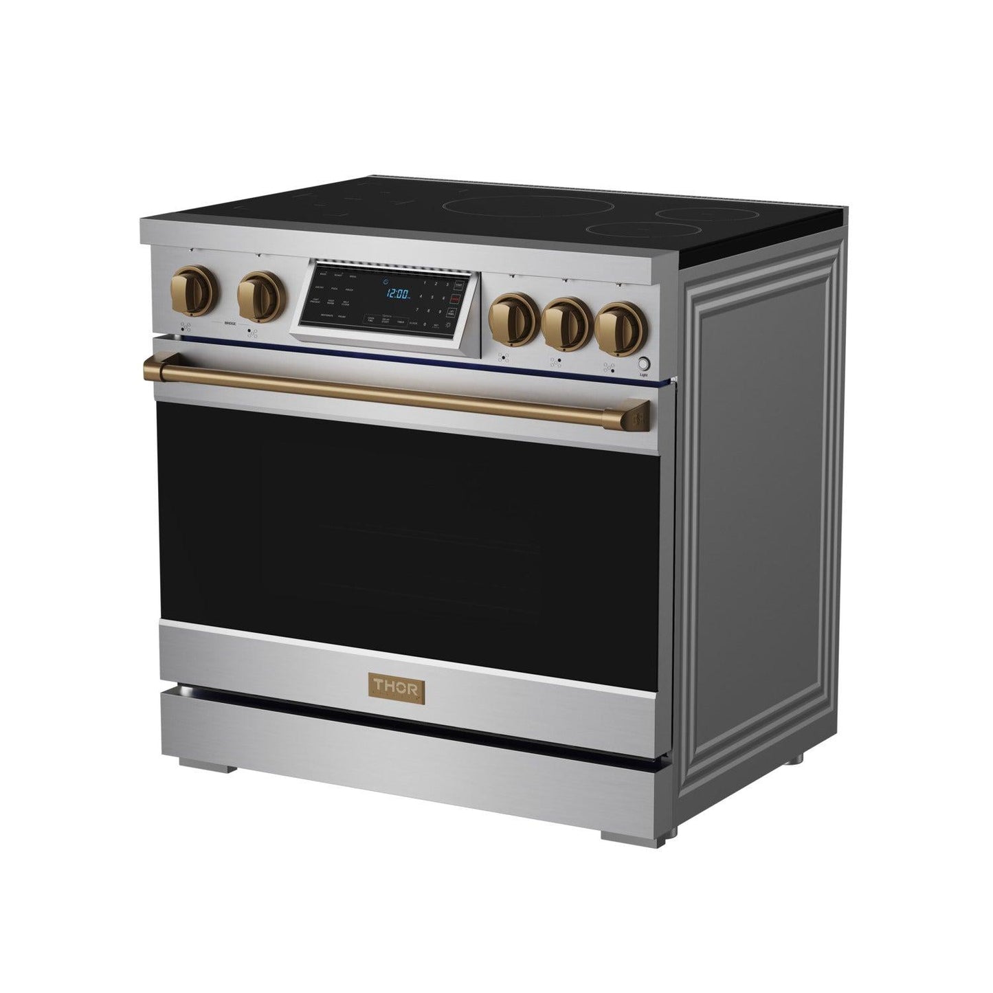 Thor Kitchen RSI36BRZ 36 Inch Professional Induction Range With Tilt Panel Touch Control In Stainless Steel And Bronze Gordon Ramsay Series
