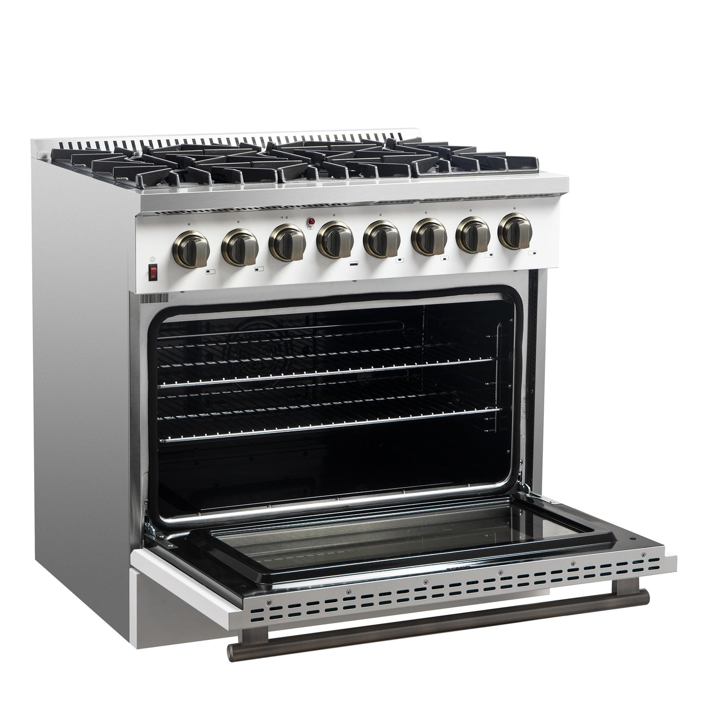 Forno FFSGS615636WHT Forno Galiano 36" Freestanding Dual Fuel Range In White