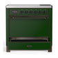 Ilve UMIB36QNR3EGB Ilve Umib36Qnr3Egb Majestic Iii 36 Inch Induction Range With 6 Elements, 3.5 Cu. Ft. Total Oven Capacity (Solid Door, Emerald Green, Burnished)
