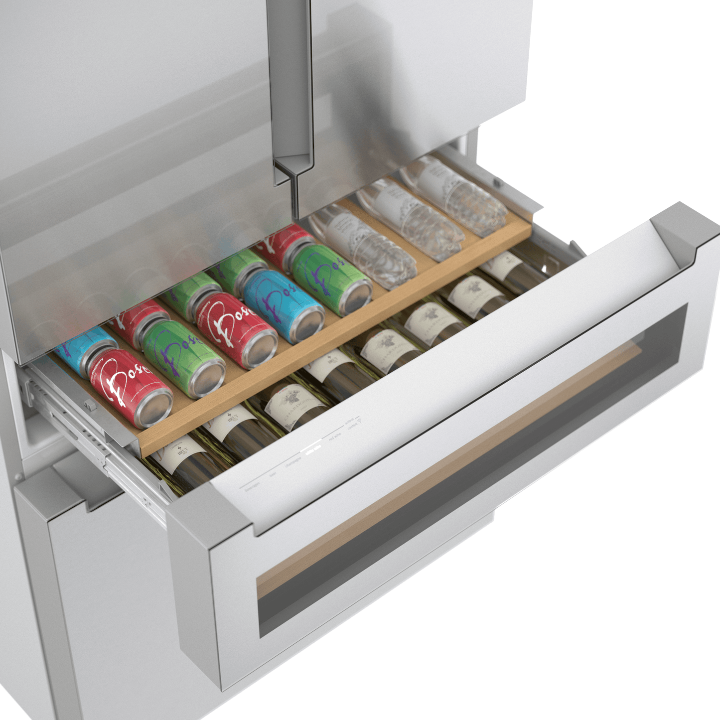 Bosch B36CL84ENG 800 Series, French Door Bottom Mount Refrigerator, Glass Door, 36'', Stainless Steel