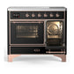 Ilve UMDIB40NR3BKP Ilve Umdib40Nr3Bkp Majestic Iii 40 Inch Induction Range With 6 Elements, 3.82 Cu. Ft. Total Oven Capacity (Triple Glass Door, Glossy Black, Copper)