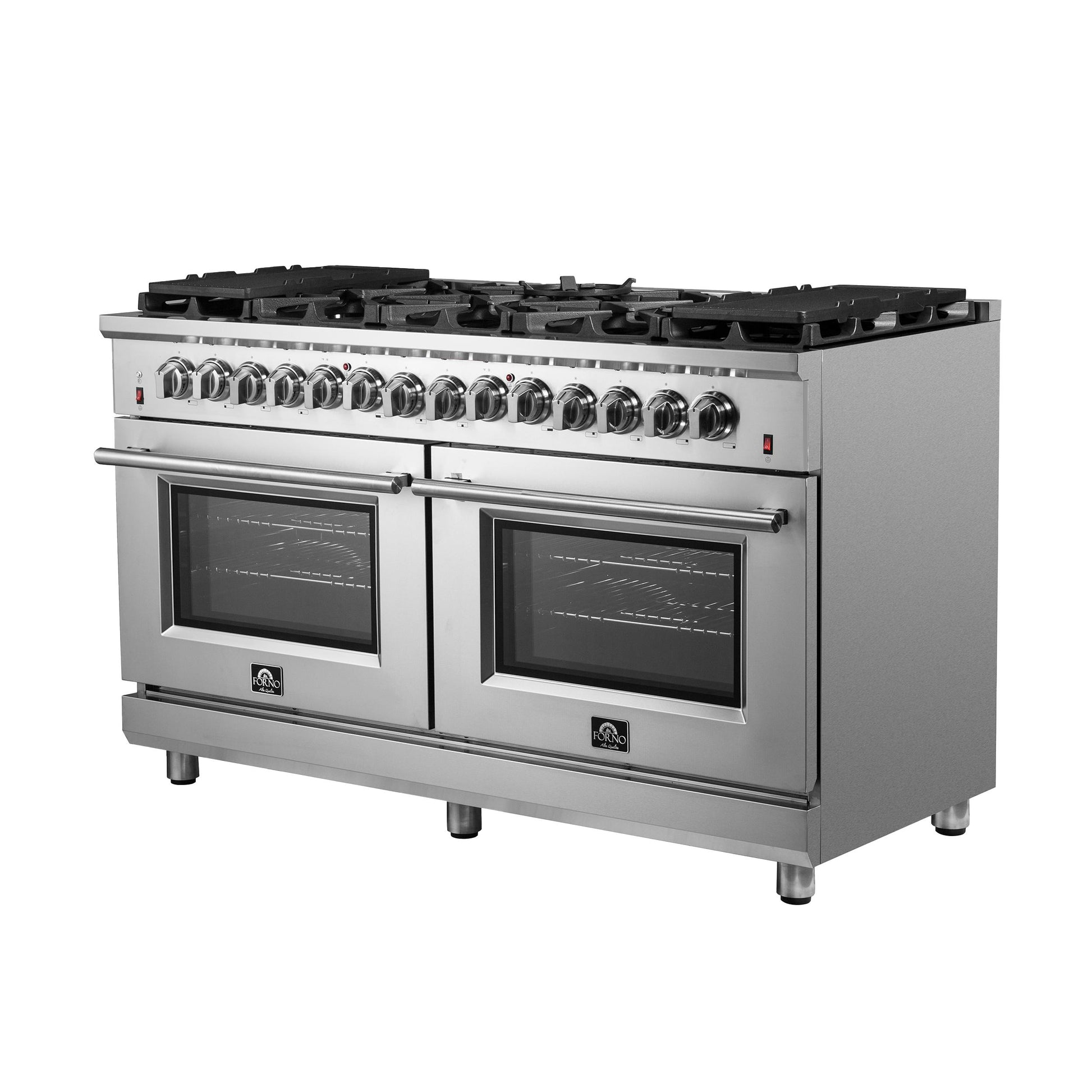 Forno FFSGS612560 Forno Massimo 60-Inch Freestanding Dual Fuel Range, 10 Burners, Double Convection Ovens