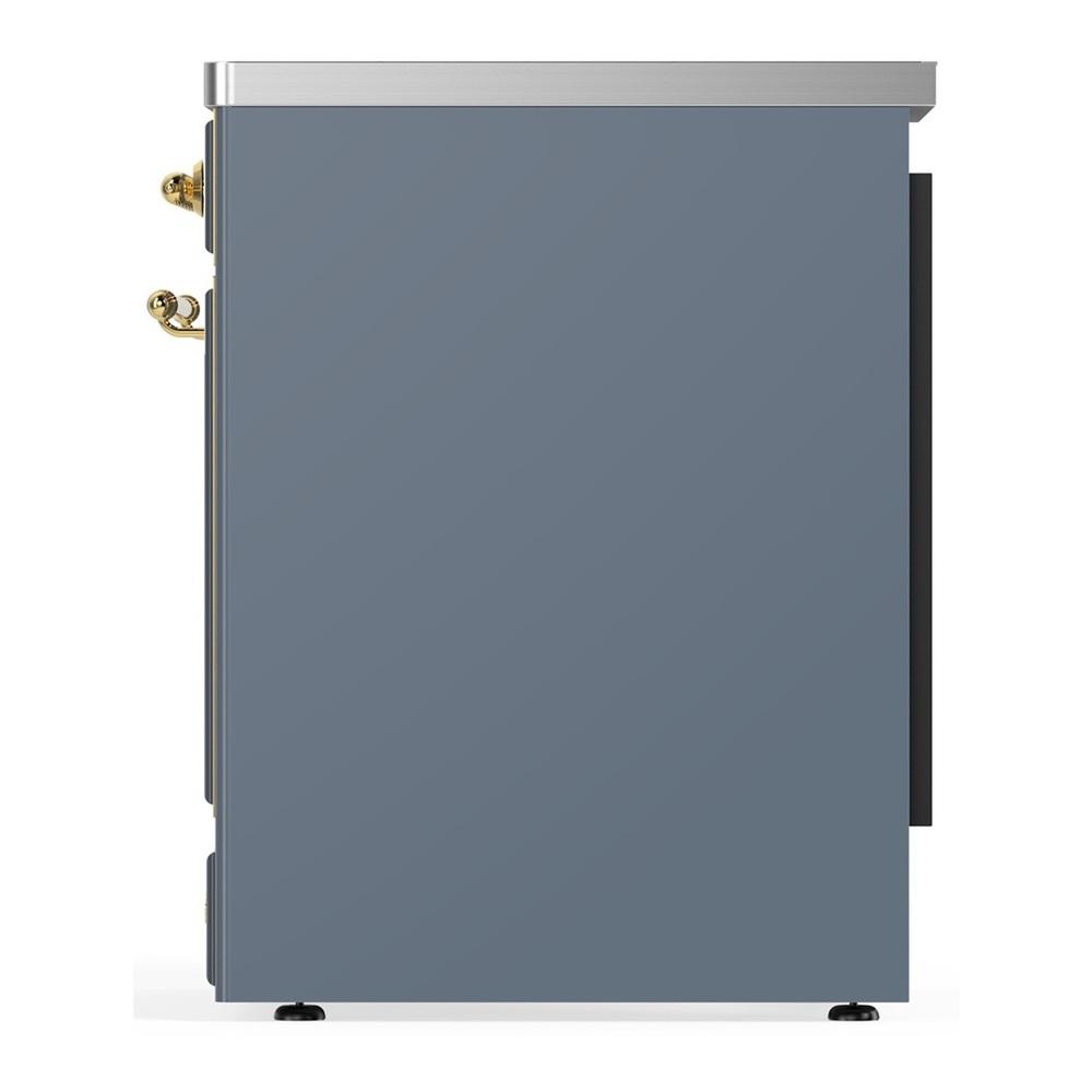 Ilve UMIB30NR3BGG Ilve Umib30Nr3Bgg Majestic Iii 30 Inch Induction Range With 4 Elements, 4 Cu. Ft. Oven Capacity (Triple Glass Door, Blue Grey, Brass)