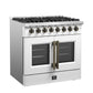 Forno FFSGS635636WHT Forno Galiano 36-Inch Freestanding French Door Dual Fuel Range White