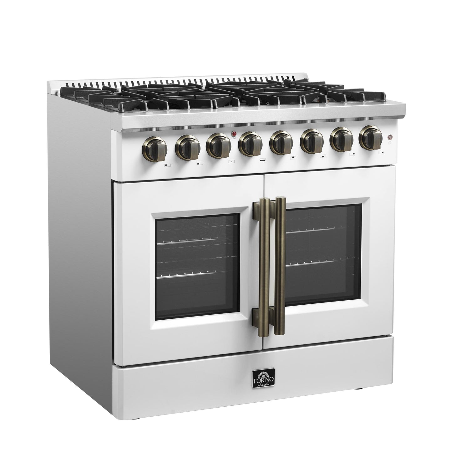 Forno FFSGS635636WHT Forno Galiano 36-Inch Freestanding French Door Dual Fuel Range White