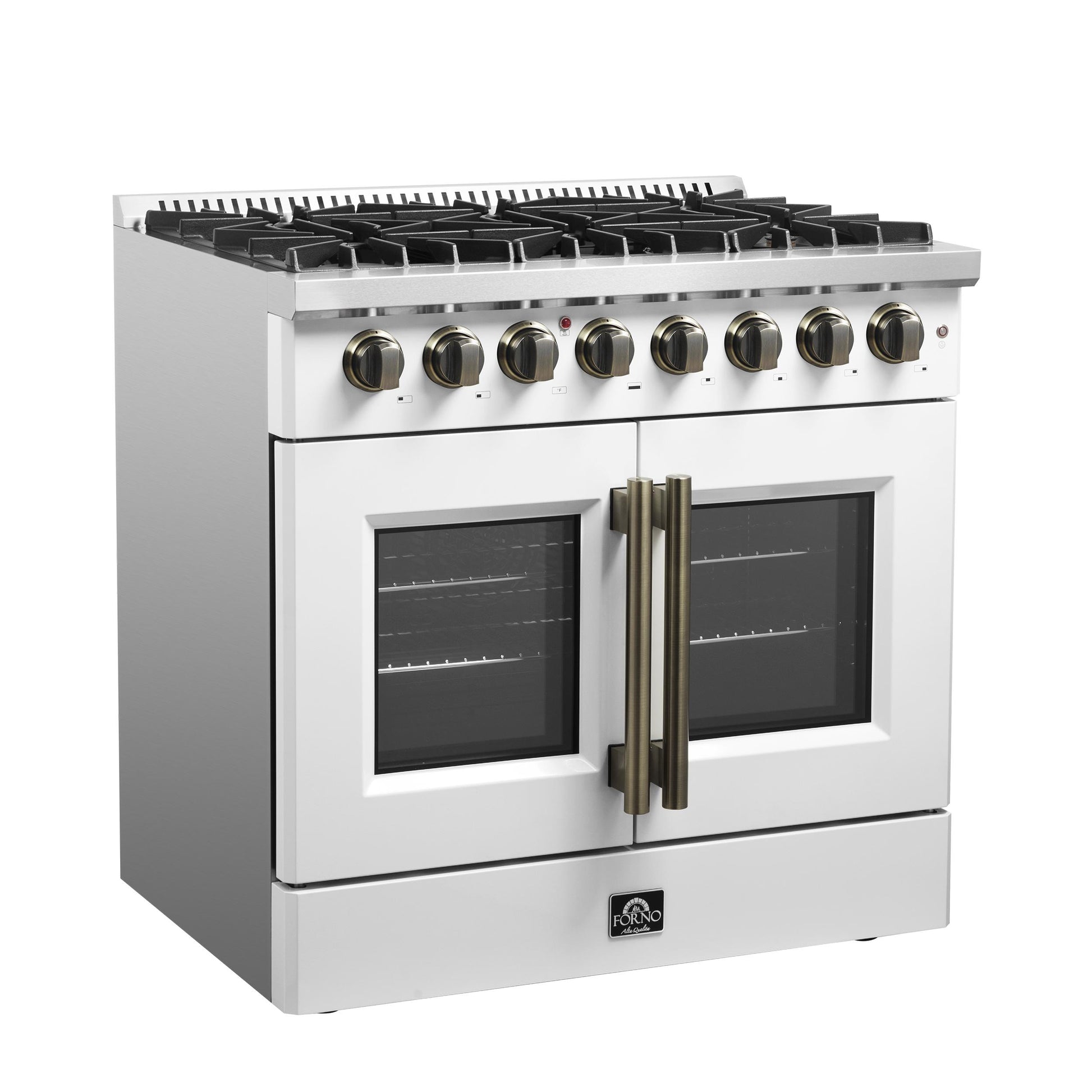 Forno FFSGS635636WHT Forno Galiano 36-Inch Freestanding French Door Dual Fuel Range White