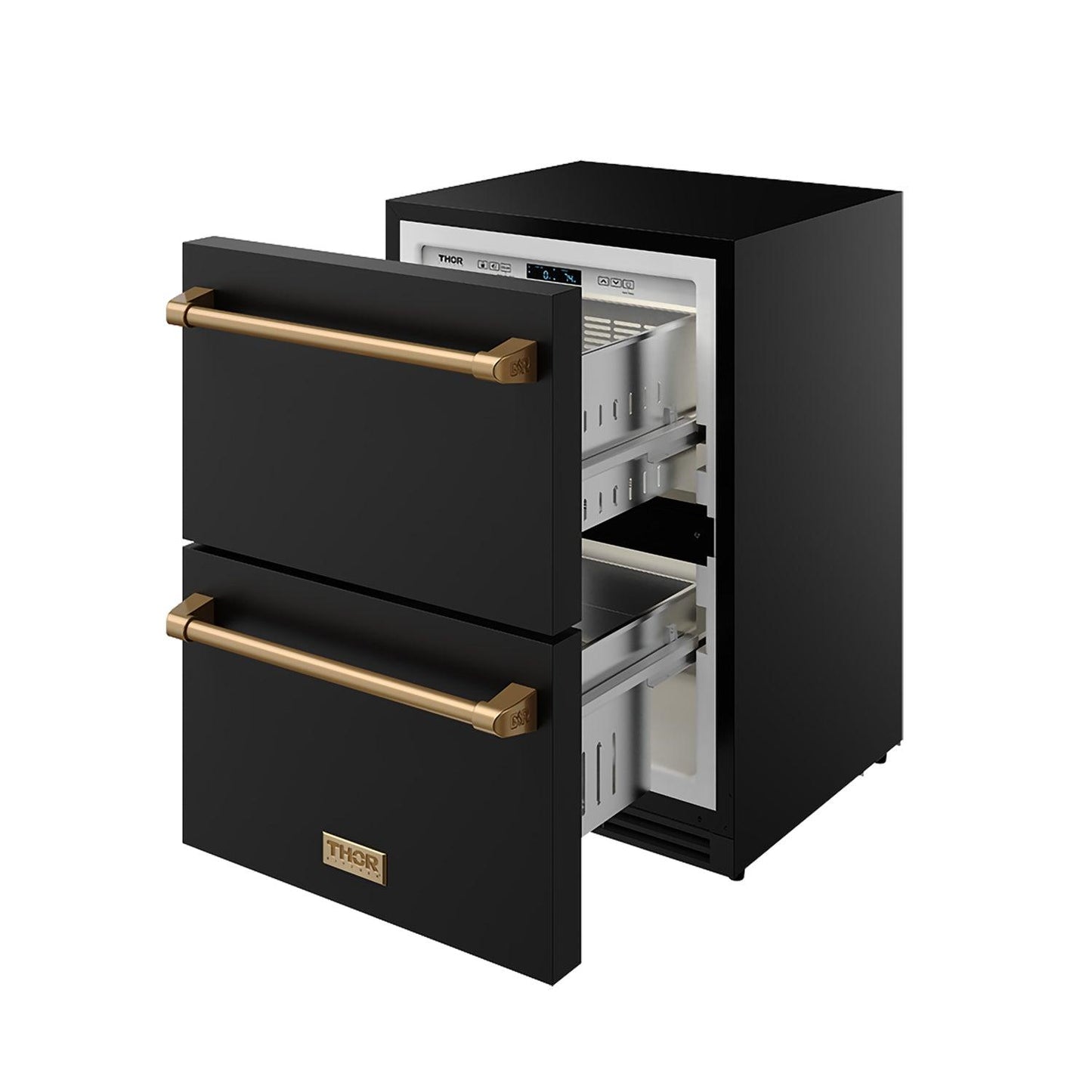 Thor Kitchen RF24UBBRZ 24 Inch Undercounter Built-In Or Freestanding Drawer Refrigerator - Black/Bronze Gordon Ramsay Series