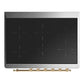 Ilve UMIB36QNR3WHG Ilve Umib36Qnr3Whg Majestic Iii 36 Inch Induction Range With 6 Elements, 3.5 Cu. Ft. Total Oven Capacity (Solid Door, White, Brass)