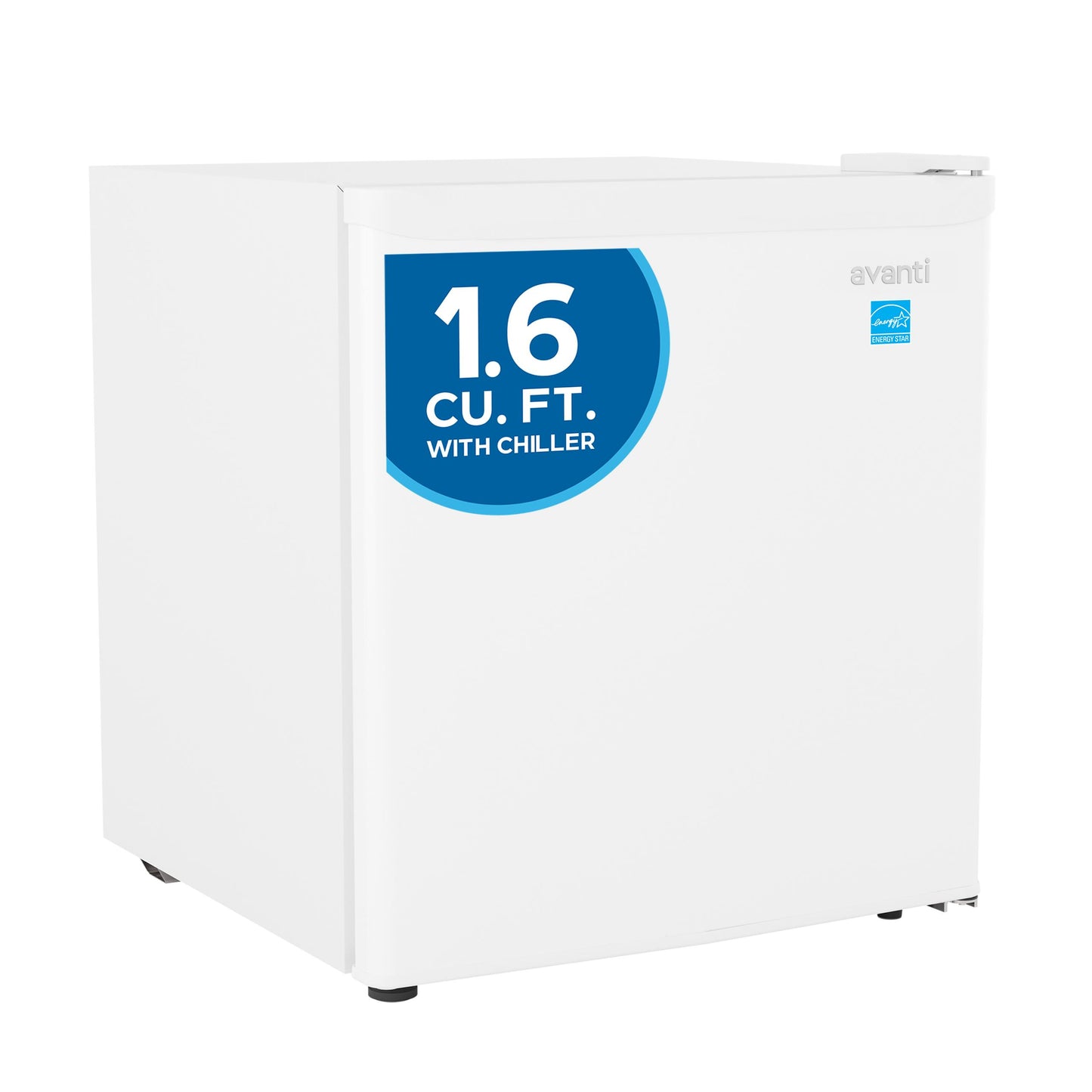 Avanti AVRM16F0W Avanti 1.6 Cu. Ft. Compact Refrigerator, Mini-Fridge, In White (Avrm16F0W)
