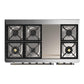 Ilve UM48FQNR3AWBLP Ilve Um48Fqnr3Awblp Majestic Iii 48 Inch Dual Fuel Range With 8 Burners And Griddle, Dual Function Burner Up To 25,000 Btu (Liquid Propane, Solid Door, Antique White, Burnished)
