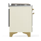 Ilve UM60FSQNR3AWGLP Ilve Um60Fsqnr3Awglp Majestic Iii 60 Inch Dual Fuel Range With 7 Burners, Griddle And French Top, Dual Function Burner With Up To 25,000 Btu (Liquid Propane, Solid Door, Antique White, Brass)