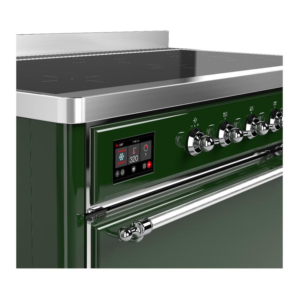 Ilve UMIB48QNR3EGC Ilve Umib48Qnr3Egc Majestic Iii 48 Inch Induction Range With 6 Elements, 5.02 Cu. Ft. Total Oven Capacity (Solid Door, Emerald Green, Chrome)