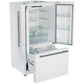 Forno FFFFD178336WHT Forno Rivello 36 Inch French Door Refrigerator In White With Antique Brass, Internal Water Dispenser, Filtered Ice, Adjustable Shelves, Energy Star Certified