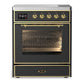 Ilve UMIB30NR3MGG Ilve Umib30Nr3Mgg Majestic Iii 30 Inch Induction Range With 4 Elements, 4 Cu. Ft. Oven Capacity (Triple Glass Door, Graphite Matte, Brass)