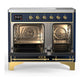 Ilve UMDIB40NR3MBG Ilve Umdib40Nr3Mbg Majestic Iii 40 Inch Induction Range With 6 Elements, 3.82 Cu. Ft. Total Oven Capacity (Triple Glass Door, Midnight Blue, Brass)