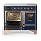 Ilve UMDIB40NR3MBP Ilve Umdib40Nr3Mbp Majestic Iii 40 Inch Induction Range With 6 Elements, 3.82 Cu. Ft. Total Oven Capacity (Triple Glass Door, Midnight Blue, Copper)