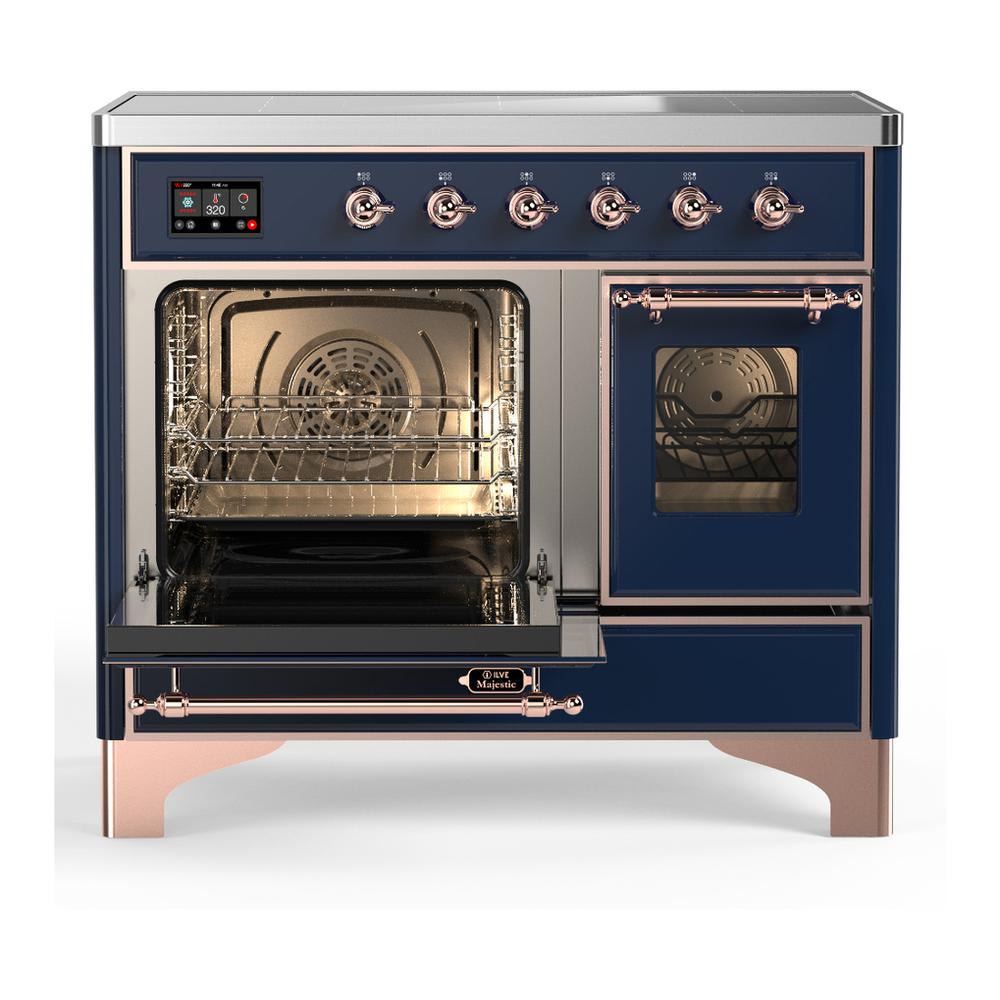 Ilve UMDIB40NR3MBP Ilve Umdib40Nr3Mbp Majestic Iii 40 Inch Induction Range With 6 Elements, 3.82 Cu. Ft. Total Oven Capacity (Triple Glass Door, Midnight Blue, Copper)